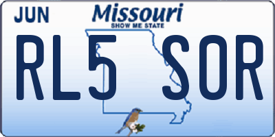 MO license plate RL5S0R