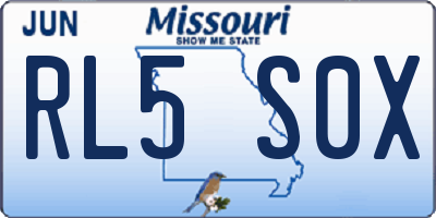 MO license plate RL5S0X