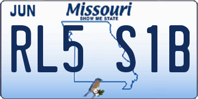 MO license plate RL5S1B