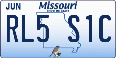MO license plate RL5S1C