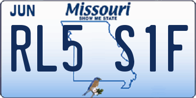 MO license plate RL5S1F
