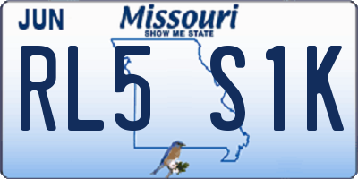 MO license plate RL5S1K