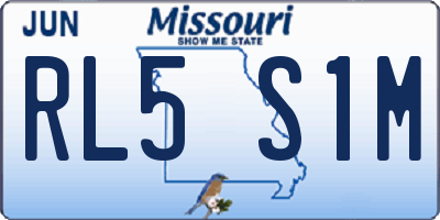 MO license plate RL5S1M
