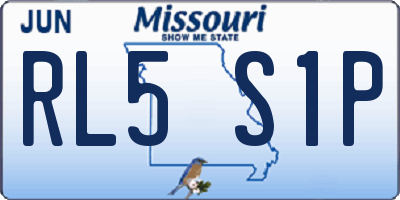 MO license plate RL5S1P