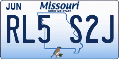 MO license plate RL5S2J
