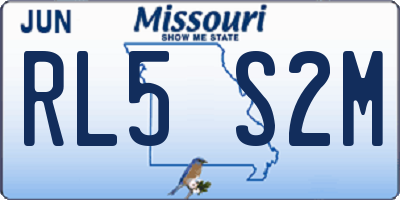 MO license plate RL5S2M