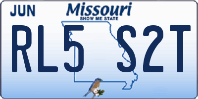 MO license plate RL5S2T