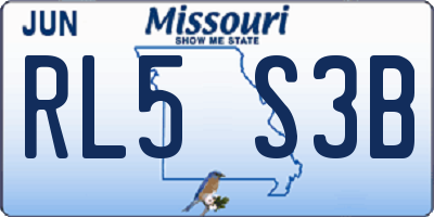 MO license plate RL5S3B