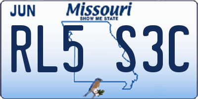 MO license plate RL5S3C