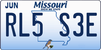 MO license plate RL5S3E