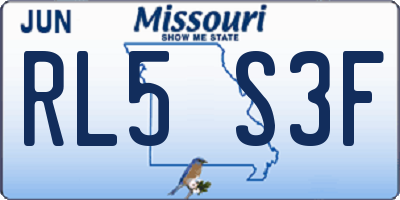 MO license plate RL5S3F