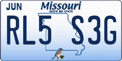 MO license plate RL5S3G