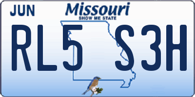 MO license plate RL5S3H