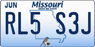 MO license plate RL5S3J