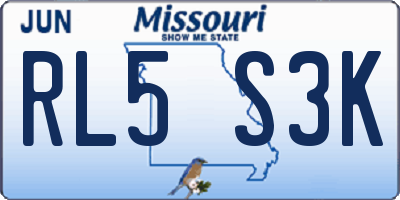MO license plate RL5S3K