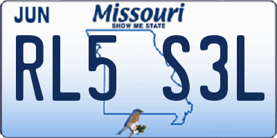MO license plate RL5S3L