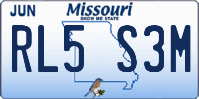 MO license plate RL5S3M