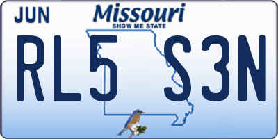 MO license plate RL5S3N