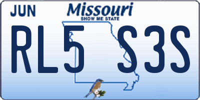 MO license plate RL5S3S