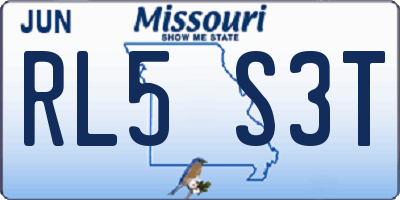 MO license plate RL5S3T