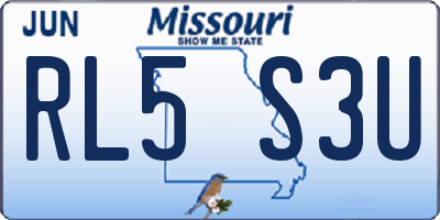 MO license plate RL5S3U