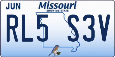 MO license plate RL5S3V