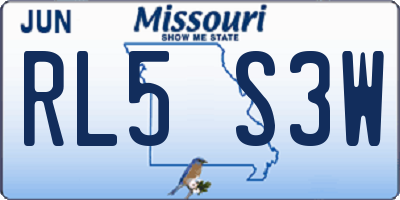 MO license plate RL5S3W