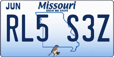 MO license plate RL5S3Z
