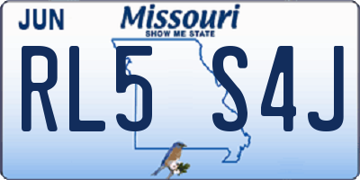 MO license plate RL5S4J