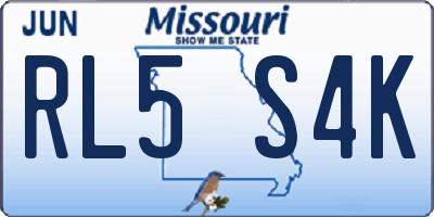 MO license plate RL5S4K
