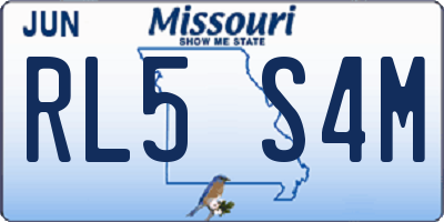 MO license plate RL5S4M