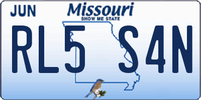 MO license plate RL5S4N