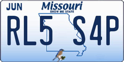 MO license plate RL5S4P
