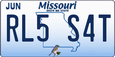 MO license plate RL5S4T