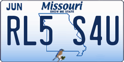 MO license plate RL5S4U