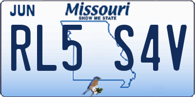 MO license plate RL5S4V