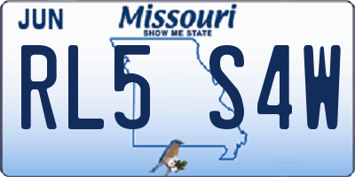 MO license plate RL5S4W