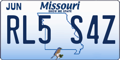 MO license plate RL5S4Z