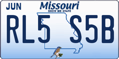 MO license plate RL5S5B