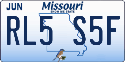 MO license plate RL5S5F