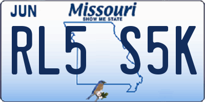 MO license plate RL5S5K