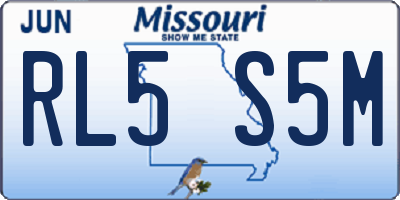 MO license plate RL5S5M