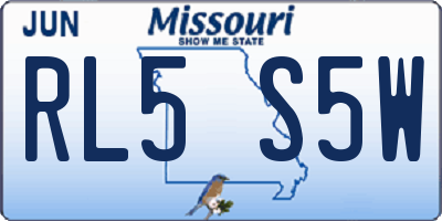 MO license plate RL5S5W