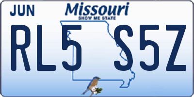MO license plate RL5S5Z