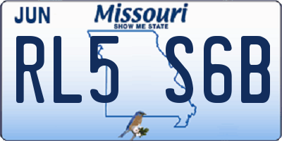MO license plate RL5S6B