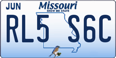 MO license plate RL5S6C