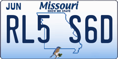 MO license plate RL5S6D