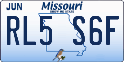 MO license plate RL5S6F