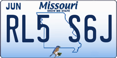 MO license plate RL5S6J
