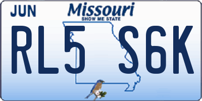 MO license plate RL5S6K